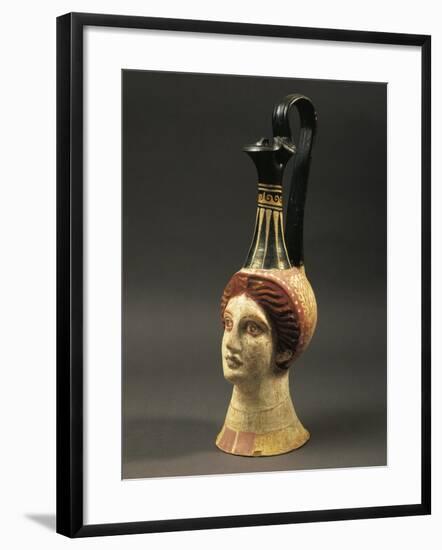 Lekythos Showing Woman's Head, Painted Terracotta from Hypogeum-null-Framed Giclee Print
