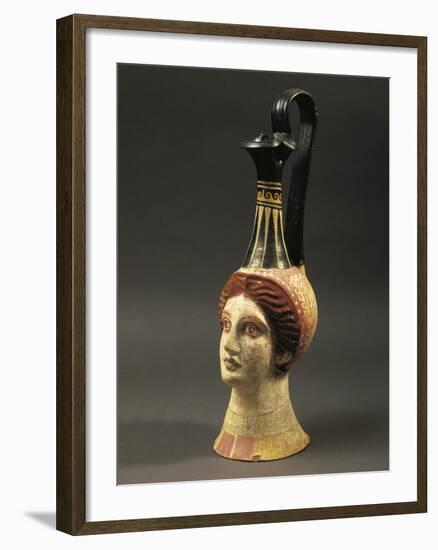 Lekythos Showing Woman's Head, Painted Terracotta from Hypogeum-null-Framed Giclee Print