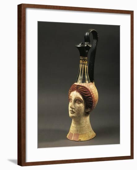 Lekythos Showing Woman's Head, Painted Terracotta from Hypogeum-null-Framed Giclee Print