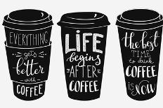 Quote Lettering on Coffee Paper Cup Shape Set-Lelene-Art Print