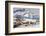 Lemaire Channel, Antarctica. Gentoo Penguin Colony with Icebergs-Janet Muir-Framed Photographic Print