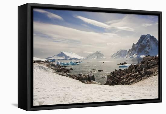 Lemaire Channel, Antarctica. Kayaking, Penguins, and Blue-Eyed Shags-Janet Muir-Framed Premier Image Canvas