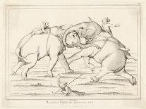 Two Elephants Fighting with Men on Their Backs-Lemaitre-Art Print