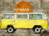 volkswagen vw combi yellow-Lembayung senja studio-Framed Giclee Print