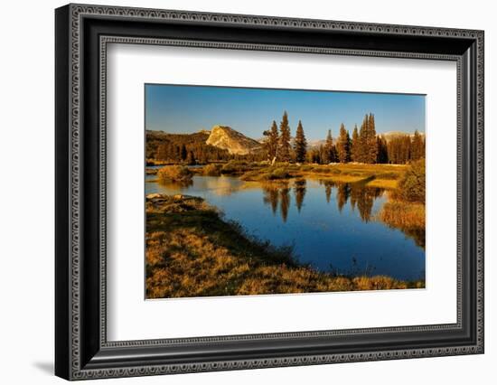 Lembert Dome reflected on Tuolumne River at sunset, Yosemite National Park, California-Adam Jones-Framed Photographic Print