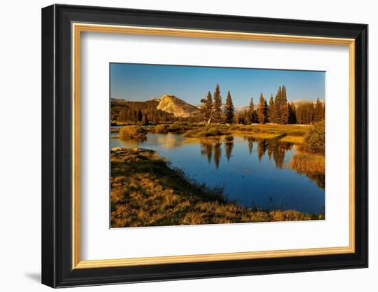 Lembert Dome reflected on Tuolumne River at sunset, Yosemite National Park, California-Adam Jones-Framed Photographic Print