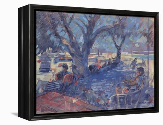 Lemnos Beach Bar, 1987-Jennifer Wright-Framed Premier Image Canvas