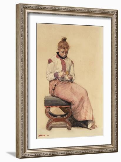 Lemon, 1876 (W/C over Graphite with Touches of Gouache on Cream Wove Paper)-Winslow Homer-Framed Giclee Print