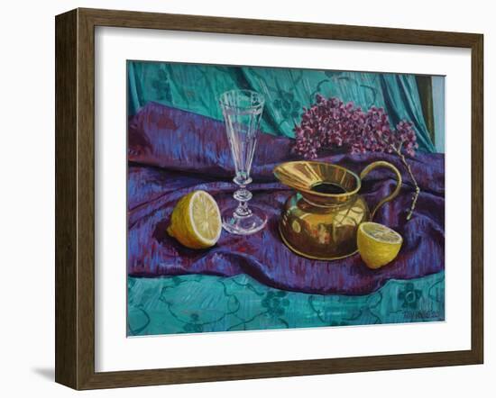 Lemon and Lilac 2020 (oil on canvas)-Tilly Willis-Framed Giclee Print