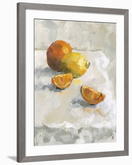 Lemon and Orange Segments-Steven Johnson-Framed Art Print