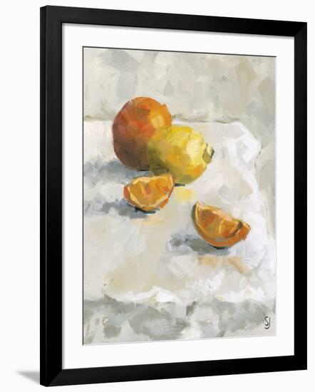 Lemon and Orange Segments-Steven Johnson-Framed Art Print