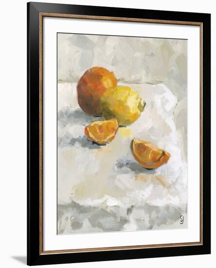 Lemon and Orange Segments-Steven Johnson-Framed Art Print