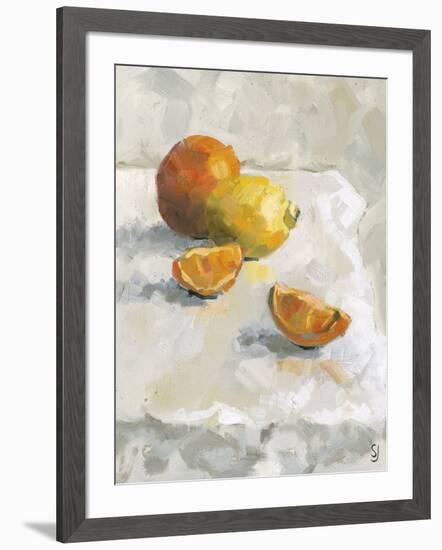 Lemon and Orange Segments-Steven Johnson-Framed Art Print