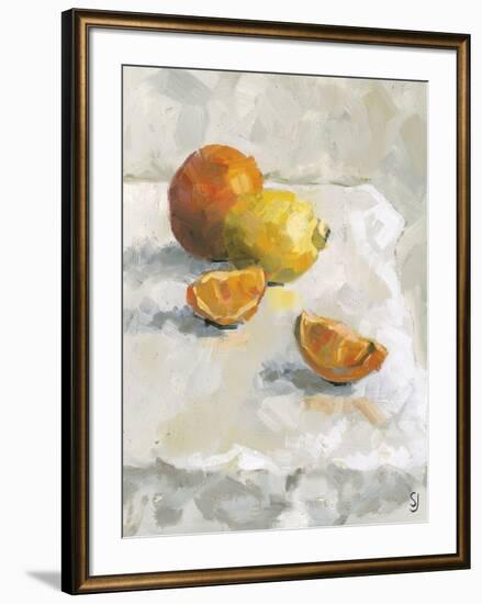 Lemon and Orange Segments-Steven Johnson-Framed Art Print