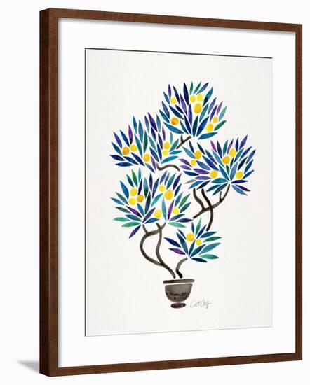 Lemon Bonsai Orange-Cat Coquillette-Framed Giclee Print