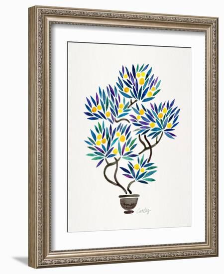 Lemon Bonsai Orange-Cat Coquillette-Framed Giclee Print