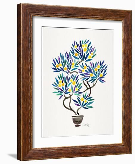 Lemon Bonsai Orange-Cat Coquillette-Framed Giclee Print