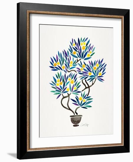 Lemon Bonsai Orange-Cat Coquillette-Framed Giclee Print