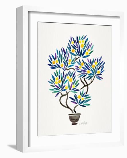 Lemon Bonsai Orange-Cat Coquillette-Framed Giclee Print