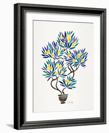 Lemon Bonsai Orange-Cat Coquillette-Framed Giclee Print