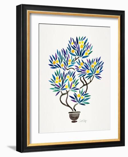 Lemon Bonsai Orange-Cat Coquillette-Framed Giclee Print