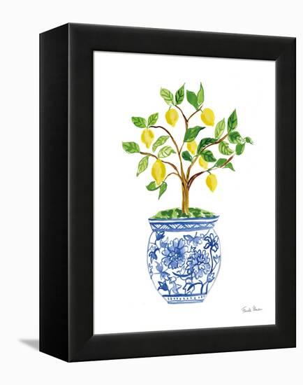 Lemon Chinoiserie I v2-Farida Zaman-Framed Stretched Canvas