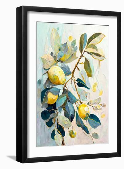 Lemon Fruit Branch I-Avril Anouilh-Framed Art Print