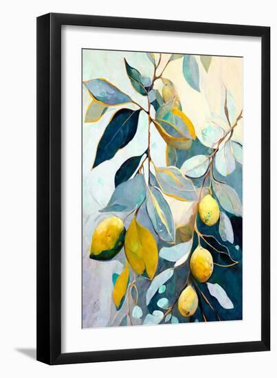 Lemon Fruit Branch-Avril Anouilh-Framed Art Print