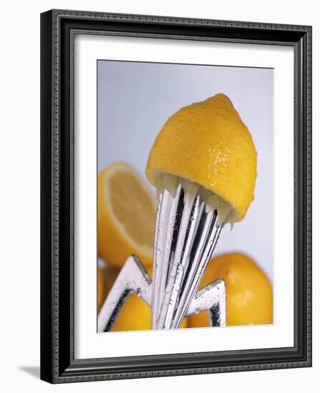 Lemon Half on Metal Juicer-Alexander Feig-Framed Photographic Print