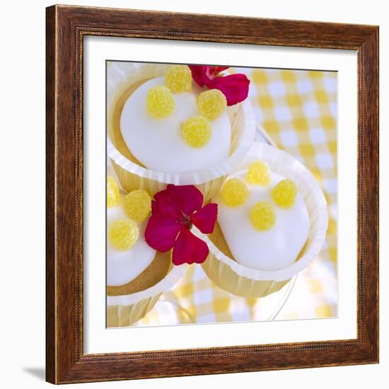 Lemon Muffins with Jelly Fruits and Blossoms-C. Nidhoff-Lang-Framed Photographic Print