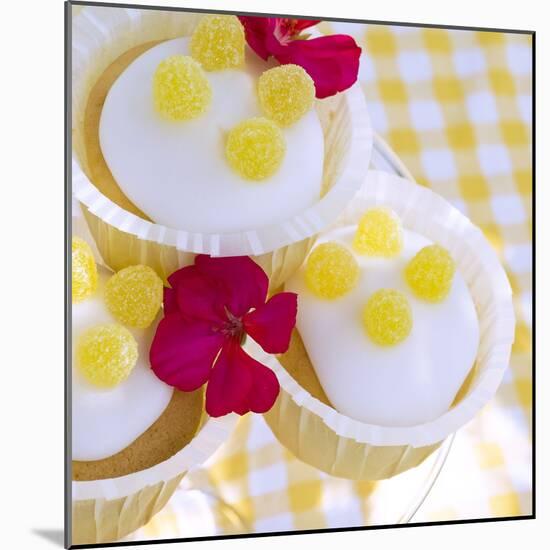 Lemon Muffins with Jelly Fruits and Blossoms-C. Nidhoff-Lang-Mounted Photographic Print