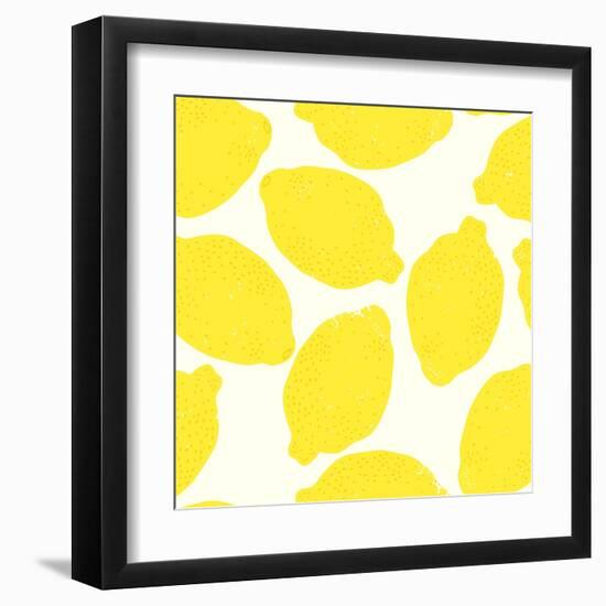 Lemon Pattern-TashaNatasha-Framed Art Print