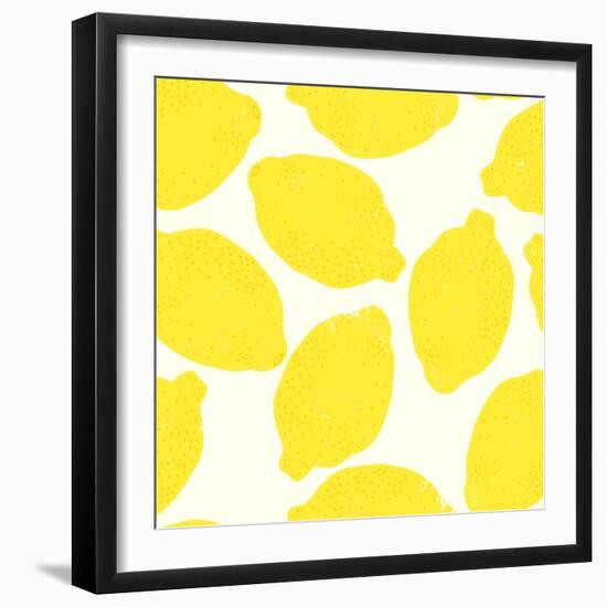 Lemon Pattern-TashaNatasha-Framed Art Print