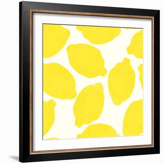 Lemon Pattern-TashaNatasha-Framed Art Print