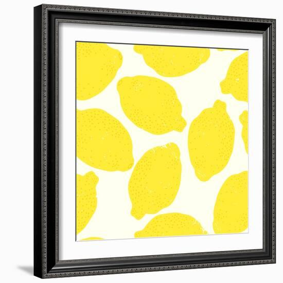 Lemon Pattern-TashaNatasha-Framed Art Print