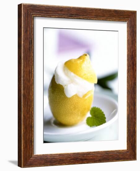 Lemon Sorbet in a Hollowed-out Lemon-Alena Hrbkova-Framed Photographic Print