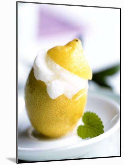 Lemon Sorbet in a Hollowed-out Lemon-Alena Hrbkova-Mounted Photographic Print