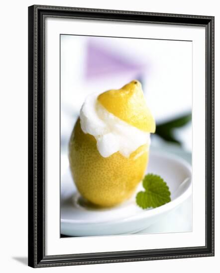 Lemon Sorbet in a Hollowed-out Lemon-Alena Hrbkova-Framed Photographic Print