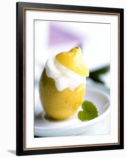 Lemon Sorbet in a Hollowed-out Lemon-Alena Hrbkova-Framed Photographic Print
