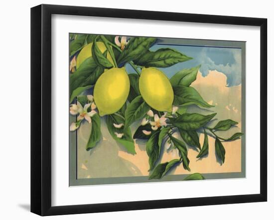 Lemon Tree Branch - Citrus Crate Label-Lantern Press-Framed Art Print