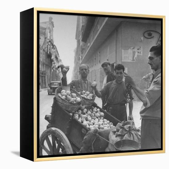 Lemon Vendors-J^ R^ Eyerman-Framed Premier Image Canvas