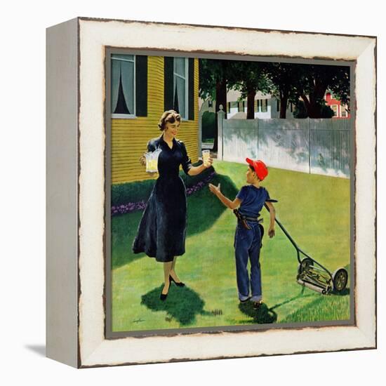 "Lemonade for the Lawnboy", May 14, 1955-George Hughes-Framed Premier Image Canvas