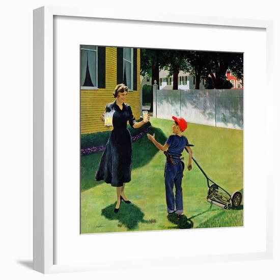 "Lemonade for the Lawnboy", May 14, 1955-George Hughes-Framed Giclee Print