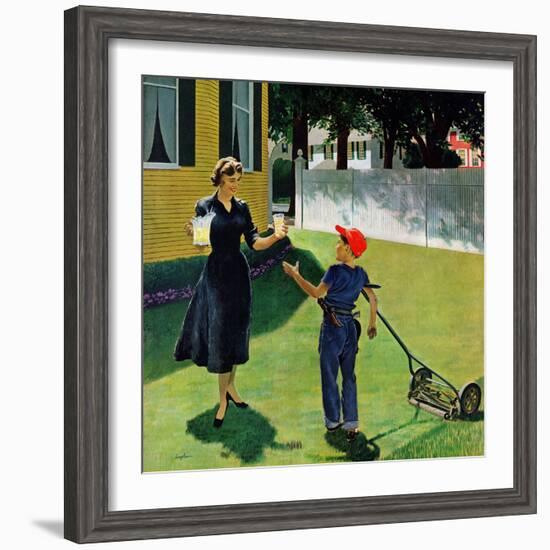 "Lemonade for the Lawnboy", May 14, 1955-George Hughes-Framed Giclee Print