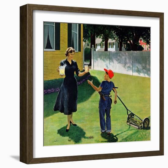 "Lemonade for the Lawnboy", May 14, 1955-George Hughes-Framed Giclee Print