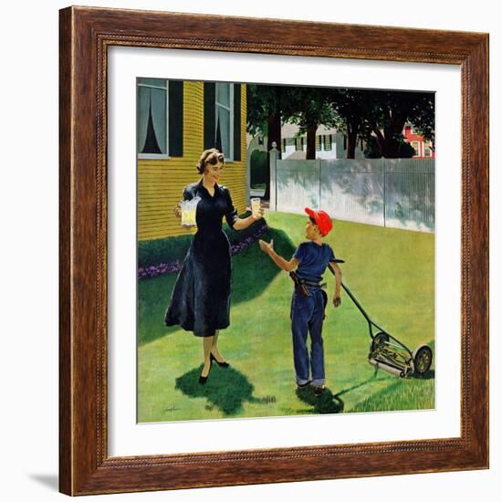 "Lemonade for the Lawnboy", May 14, 1955-George Hughes-Framed Giclee Print