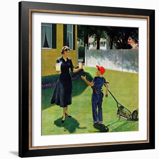 "Lemonade for the Lawnboy", May 14, 1955-George Hughes-Framed Giclee Print