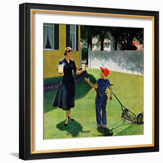 "Lemonade for the Lawnboy", May 14, 1955-George Hughes-Framed Giclee Print