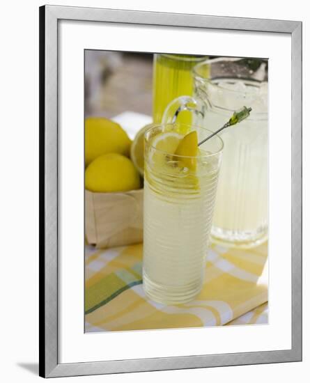 Lemonade in Glass and Jug-Foodcollection-Framed Photographic Print