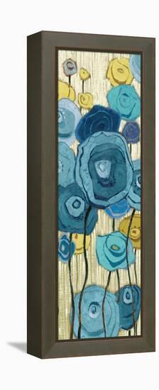 Lemongrass in Blue Panel I-Shirley Novak-Framed Stretched Canvas